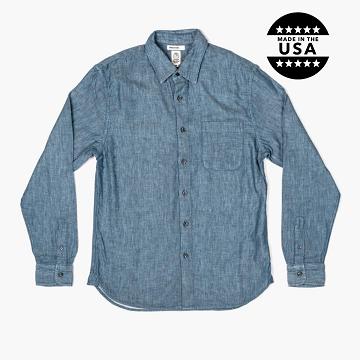 Camicie Thursday Boots Ripper Cotone Uomo Blu | IT287ITL