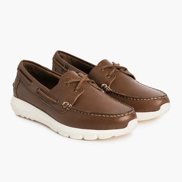Scarpe Barca Thursday Boots Handsewn Runner Pelle Uomo Caffè | IT234DFM