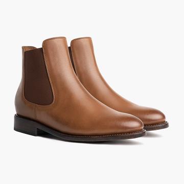Stivaletti Chelsea Thursday Boots Cavalier Pelle Rugged & Resilient Uomo Marroni | IT20LIS