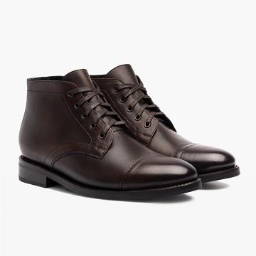 Stivali Stringati Thursday Boots Cadet Pelle Uomo Nere Caffè | IT65MQZ