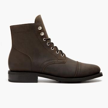 Stivali Stringati Thursday Boots Captain Pelle Classiche Donna Marroni | IT407CTV