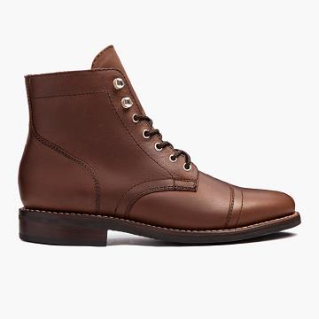 Stivali Stringati Thursday Boots Captain Pelle Donna Marroni | IT422UZG