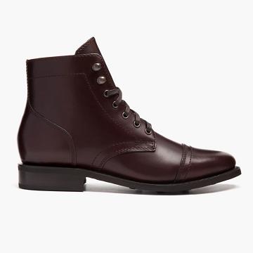 Stivali Stringati Thursday Boots Captain Pelle Donna Caffè | IT423YXF