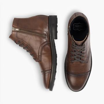 Stivali Stringati Thursday Boots Major Pelle Uomo Marroni | IT103FDN