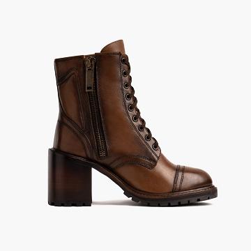 Stivali Stringati Thursday Boots Rebel Pelle Donna Marroni | IT348EBC