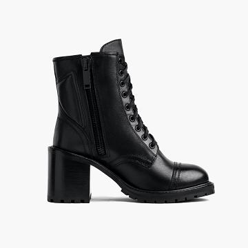 Stivali Stringati Thursday Boots Rebel Pelle Donna Nere | IT350QMA