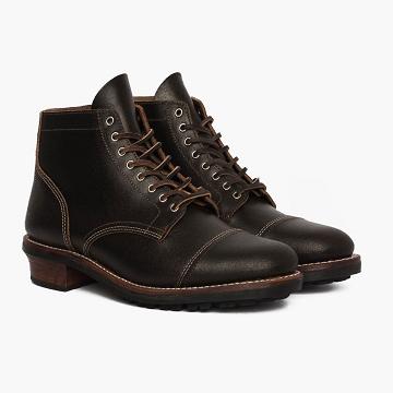 Stivali Stringati Thursday Boots Vanguard Pelle Uomo Nere | IT130DFM